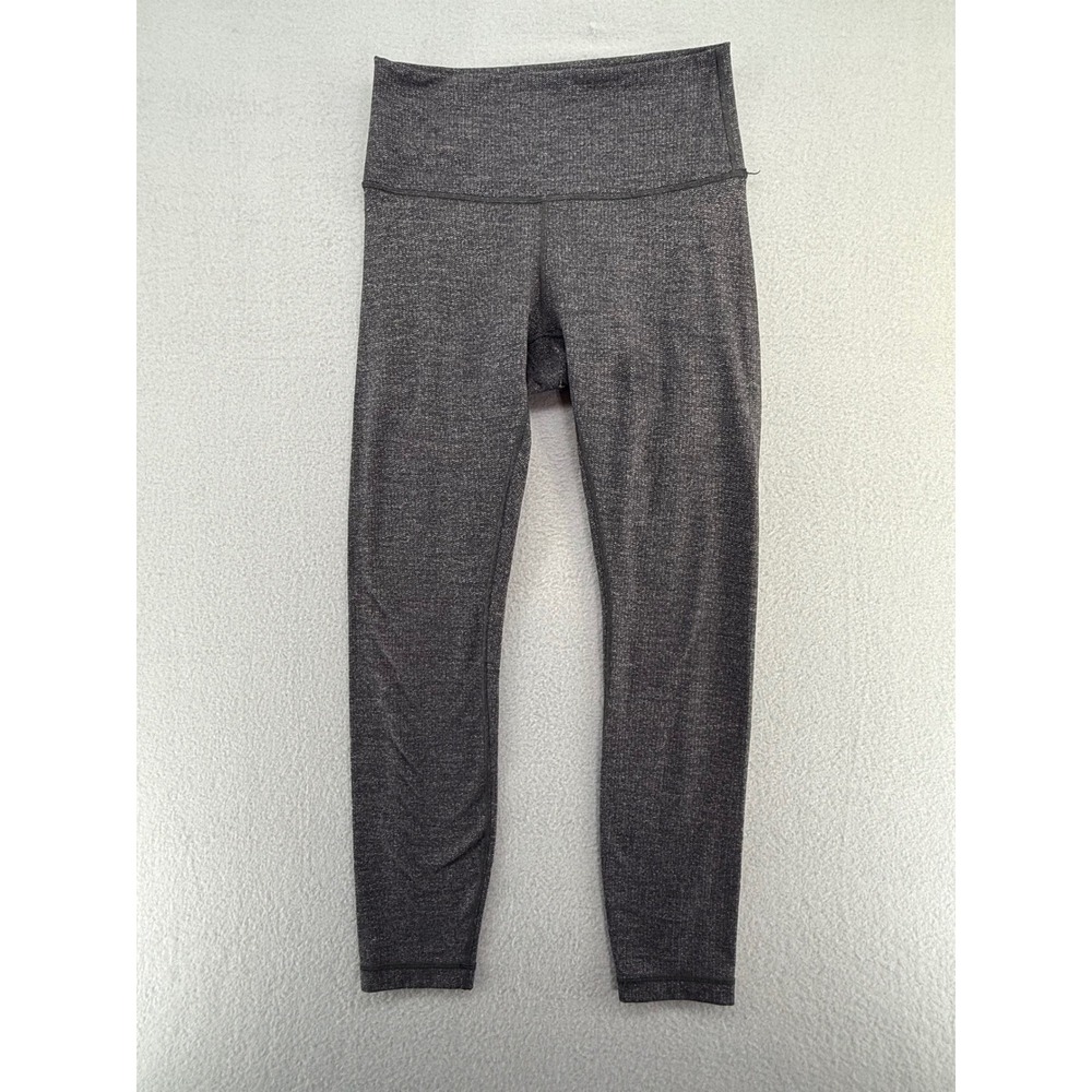 Lululemon High Rise Space Dye Heathered Grey Leggings 25 Inseam Size 6